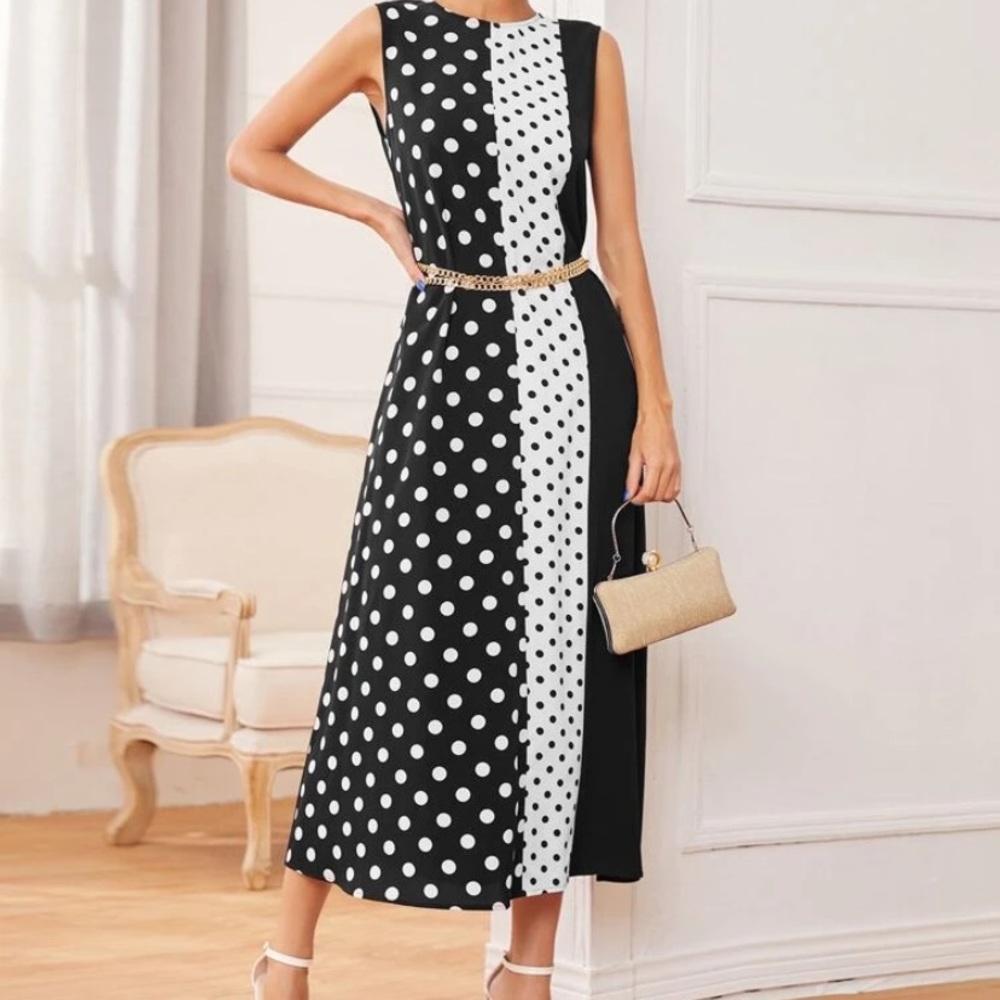 Polka dot dresses, belt included